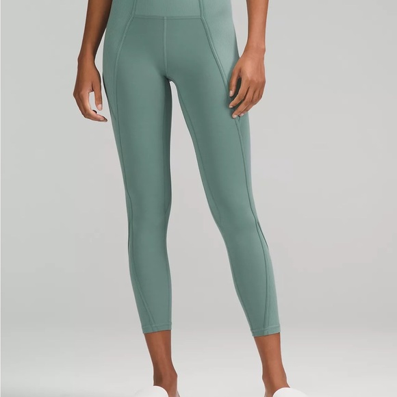 Lululemon Tidewater Teal Ribbed Leggings - Picture 2 of 4